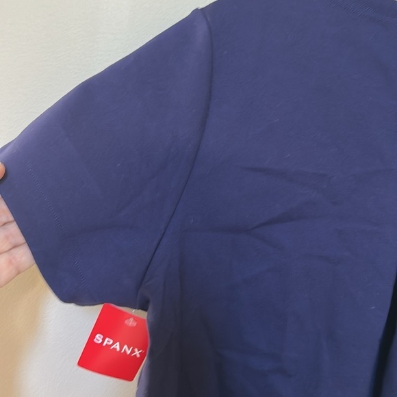 Spanx Ponte Crewneck Vented Back Tee Lapis Blue NWT Size Medium - Picture 6 of 7